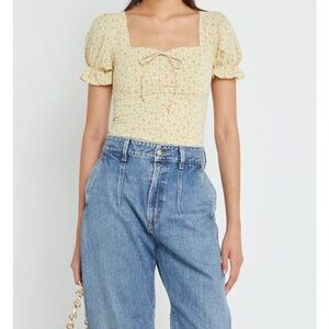 NWT Few Moda, Kourt Brand, Floral Puff Sleeve Top